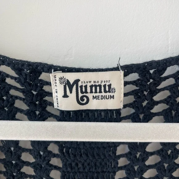 Show me your Mumu little Ingalls crop top black crochet medium - Picture 4 of 4